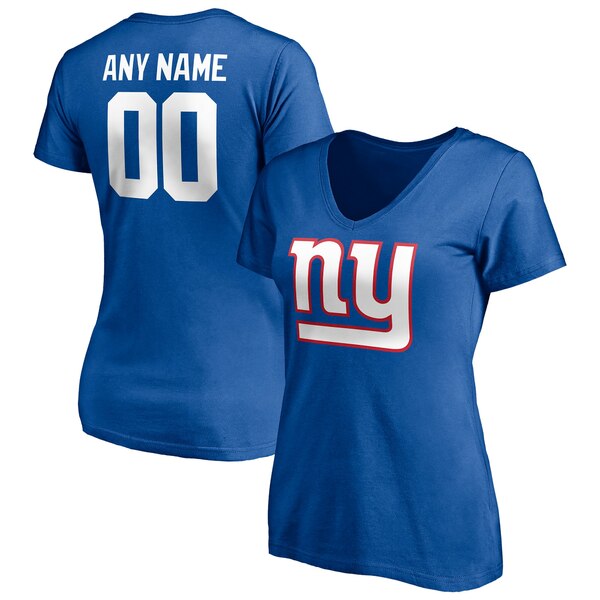 t@ieBNX fB[X TVc gbvX New York Giants Fanatics Branded Women's Team Authentic Personalized Name & Number VNeck TShirt Royal