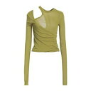 【送料無料】 リックオウエンス レディース Tシャツ トップス T-shirts Green