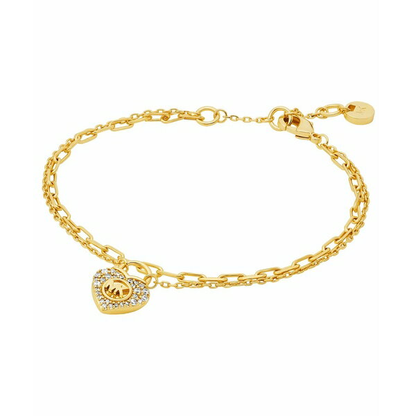 マイケルコース レディース ブレスレット・バングル・アンクレット アクセサリー Silver-Tone or Gold-Tone Double Layer Heart Lock Chain Bracelet Gold