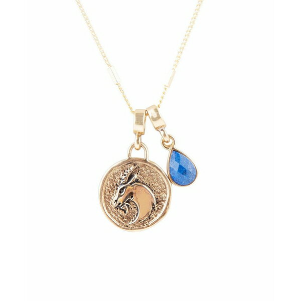 o[X fB[X lbNXE`[J[Ey_ggbv ANZT[ Zodiac Coin Genuine Teardrop Charm Necklace Capricorn-Genuine Lapis