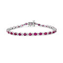 GtB[ RNV fB[X uXbgEoOEANbg ANZT[ EFFY&reg; Ruby (6-1/3 ct. t.w.) & Diamond (1/20 ct. t.w.) Link Bracelet in Sterling Silver Sterling Silver