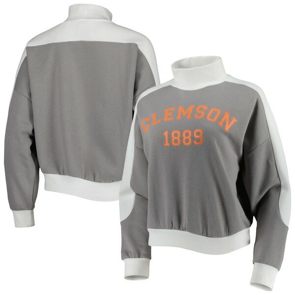 ゲームデイ レディース パーカー・スウェットシャツ アウター Clemson Tigers Gameday Couture Women's Make it a Mock Sporty Pullover Sweatshirt Gray