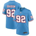 ナイキ メンズ ユニフォーム トップス Tennessee Titans Nike Oilers Throwback Custom Game Jersey Light Blue