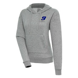 アンティグア レディース パーカー・スウェットシャツ アウター Chase Elliott Antigua Women's Victory Pullover Hoodie Heather Gray