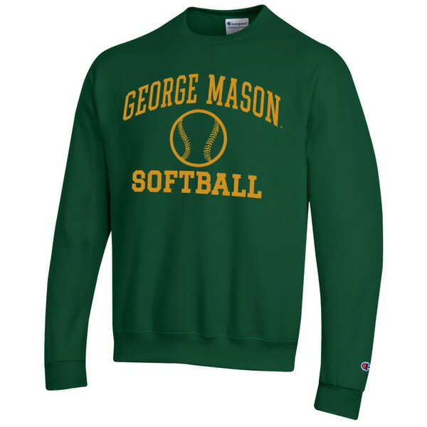 チャンピオン メンズ パーカー・スウェットシャツ アウター George Mason Patriots Champion Icon Softball Powerblend Pullover Sweatshirt Green