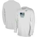 【送料無料】 ナイキ メンズ Tシャツ トップス Team USA Nike Summer Olympics UV Coach Long Sleeve Performance TShirt White