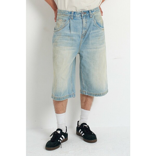ザラグドプリースト メンズ デニムパンツ ボトムス ANCHOR - Denim shorts - light dirty blue