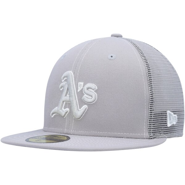 j[G Y Xq ANZT[ Oakland Athletics New Era 2023 OnField Batting Practice 59FIFTY Fitted Hat Gray