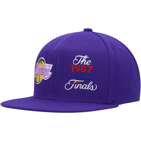 楽天astyミッチェル&ネス メンズ 帽子 アクセサリー Los Angeles Lakers Mitchell & Ness x Lids Hardwood Classics 1987 NBA Finals Dual Whammy Snapback Hat Purple