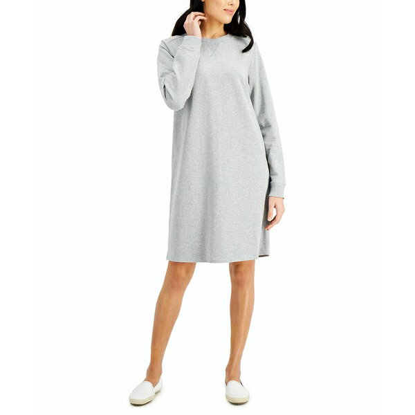 ケレンスコット レディース ワンピース トップス French Terry Sheath Dress, Created for Macy's Smoke Grey Heather