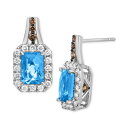 @ fB[X sAXCO ANZT[ Cinnamon Citrine (2 ct. t.w.) & Diamond (5/8 ct. t.w.) Stud Earrings in 14k Rose Gold (Also in Amethyst, Blue Topaz, Peridot & Smoky Quartz) Blue Topaz
