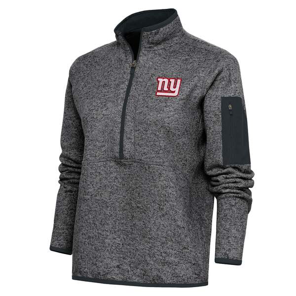 ƥ ǥ 㥱åȡ֥륾  New York Giants Antigua Women's Team Logo Fortune HalfZip Pullover Jacket Heather Charcoal