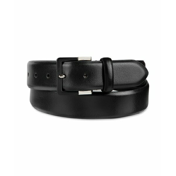 トミー ヒルフィガー メンズ ベルト アクセサリー Men's Genuine Leather Two-Tone Buckle Dress Belt Black