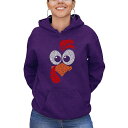 エルエーポップアート レディース パーカー・スウェットシャツ アウター Women's Turkey Face Word Art Hooded Sweatshirt Purple