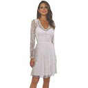 ララ レディース ワンピース トップス Women's Eliza Beaded A-line Bell Sleeve Bridal Short Dress Ivory