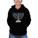 エルエーポップアート レディース パーカー・スウェットシャツ アウター Women's Menorah Word Art Hooded Sweatshirt B...