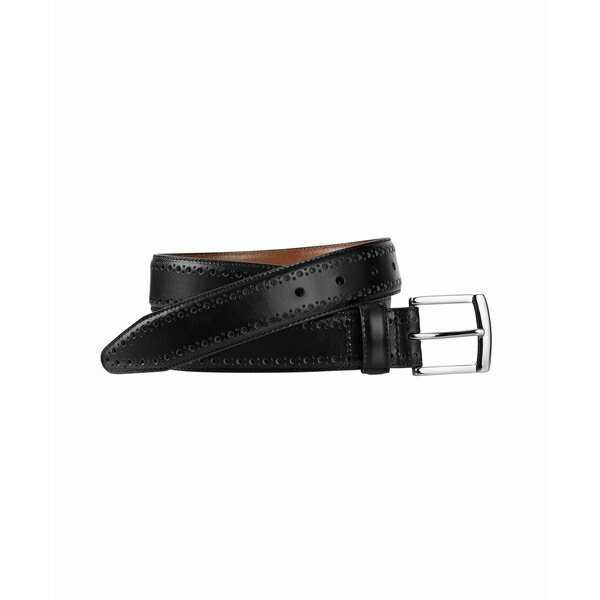 ジョンストンアンドマーフィー メンズ ベルト アクセサリー Men's Perfed-Edge Belt Black