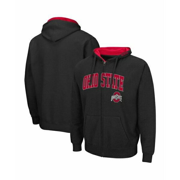 コロシアム メンズ パーカー・スウェットシャツ アウター Men's Ohio State Buckeyes Arch and Logo 3.0 Full-Zip Hoodie Black(4)