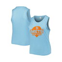 ソフト?アズ ア?グレープ レディース カットソー トップス Women's Light Blue New York Mets Plus Size High Neck Tri-Blend Tank Top Light Blue|詳細画像