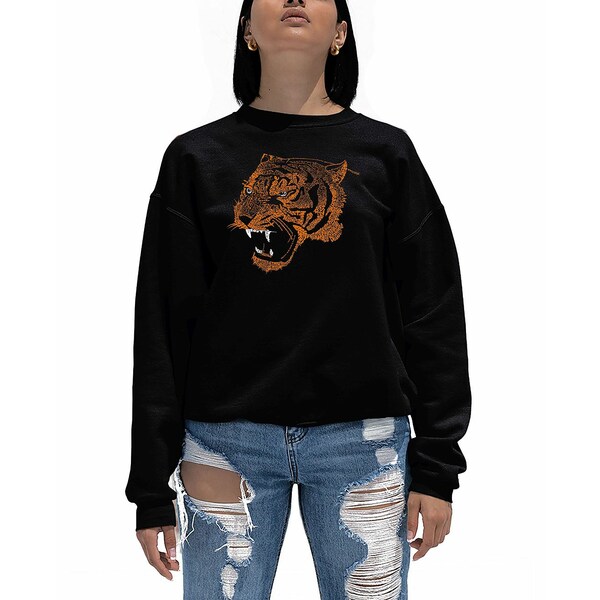 エルエーポップアート レディース パーカー・スウェットシャツ アウター Women's Word Art Beast Mode Crewneck Sweatshirt Black