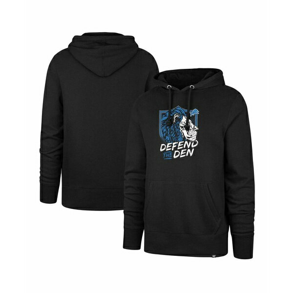 47ブランド メンズ パーカー・スウェットシャツ アウター Men's Black Detroit Lions Regional Headline Hoodie Black