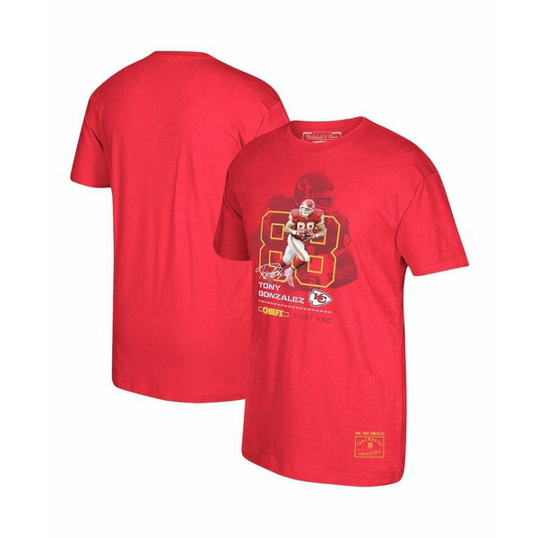 ミッチェル&ネス メンズ シャツ トップス Men's Tony Gonzalez Red Kansas City Chiefs Retired Player Graphic T-shirt Red