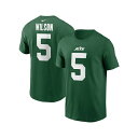 ナイキ メンズ シャツ トップス Men's Garrett Wilson Green New York Jets Name Number T-Shirt Green|詳細画像