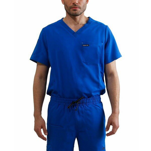 メンバーズオンリー メンズ シャツ トップス Men's Manchester 3-Pocket Scrub Top Royal Blue
