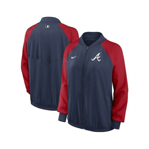 ナイキ レディース ジャケット&ブルゾン アウター Women's Navy Atlanta Braves Authentic Collection Team Raglan Performance Full-Zip Jacket Navy ナイキ レディース ジャケット&ブルゾン アウター Women's Navy Atlanta Braves Authentic Collection Team Raglan Performance Full-Zip Jacket Navy
