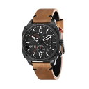 アヴィエイト メンズ 腕時計 アクセサリー Men's Hawker Hunter Chronograph Retrograde Edition Brown Genuine Leather Strap Watch 45mm Brown(2)