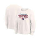 ファナティクス レディース パーカー・スウェットシャツ アウター Women's Cream Distressed Philadelphia 76ers Clo...