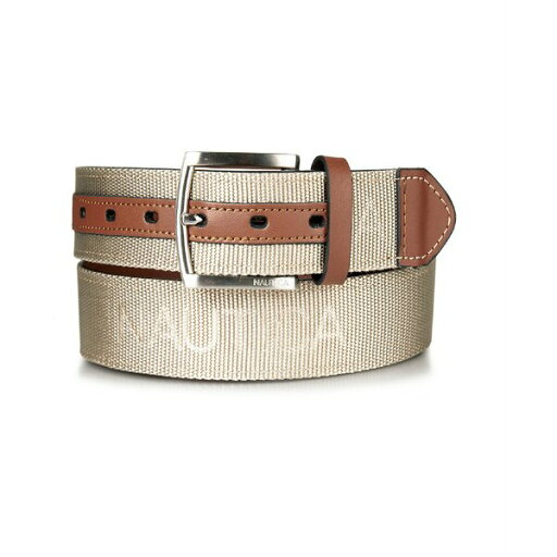 ナウティカ メンズ ベルト アクセサリー Men's Leather Tab Signature Webbing Logo Belt Khaki ナウティカ メンズ ベルト アクセサリー Men's Leather Tab Signature Webbing Logo Belt Khaki