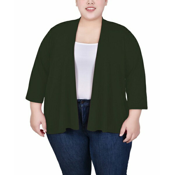 ニューヨークコレクション レディース ニット&セーター アウター Plus Size Draped Open-Front Cardiga..