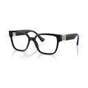 ヴェルサーチ レディース サングラス&アイウェア アクセサリー Women's Square Eyeglasses, VE3329B54-X Black
