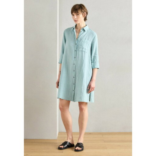 マルコポーロ レディース ワンピース トップス A SHAPED 3/4 SLEEVE SHORT LENGTH BREAST POCKET - Shirt dress - pure teal マルコポーロ レディース ワンピース トップス A SHAPED 3/4 SLEEVE SHORT LENGTH BREAST POCKET - Shirt dress - pure teal