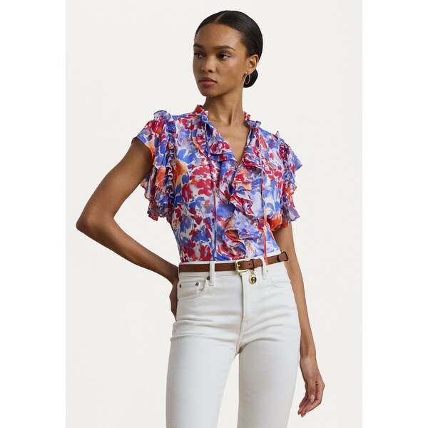 ラルフローレン レディース シャツ トップス FAYGREIL SHORT SLEEVE - Blouse - white/multi-colored