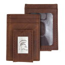 G[OEBO Y z ANZT[ Michigan State Spartans Leather Front Pocket Wallet Brown