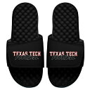 アイスライド メンズ サンダル シューズ Texas Tech Red Raiders ISlide Football Stacked Slide Sandals Black