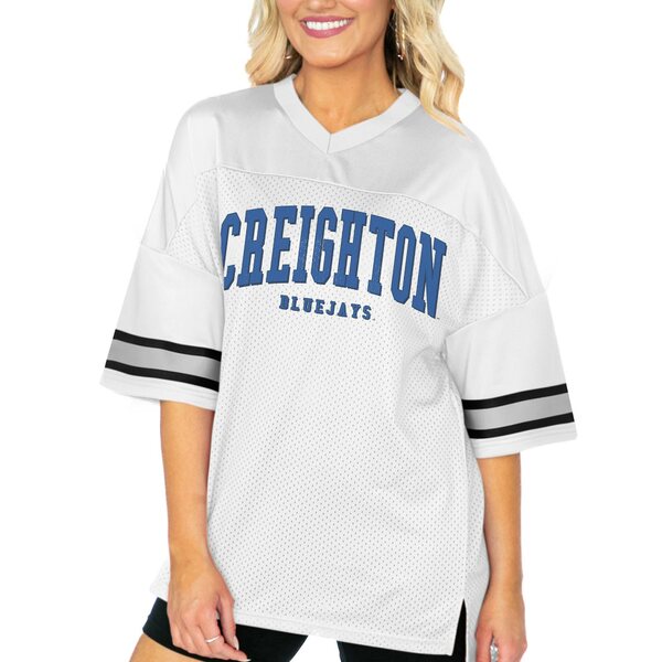 ゲームデイ レディース Tシャツ トップス Creighton Bluejays Gameday Couture Women's Option Play Oversized Mesh Fashion Jersey White