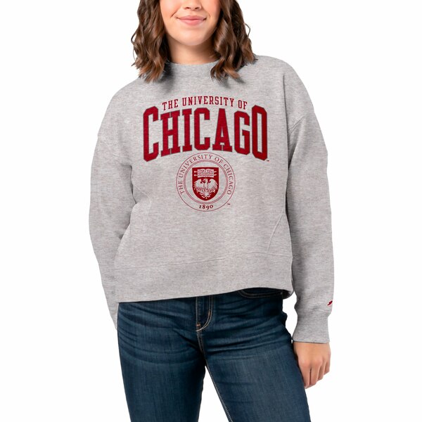 ꡼åȥ ǥ ѡåȥ  UChicago Maroons League Collegiate Wear Women's 1636 Boxy Pullover Sweatshirt Ash