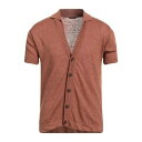 【送料無料】 レトワ メンズ カーディガン アウター Cardigans Brown