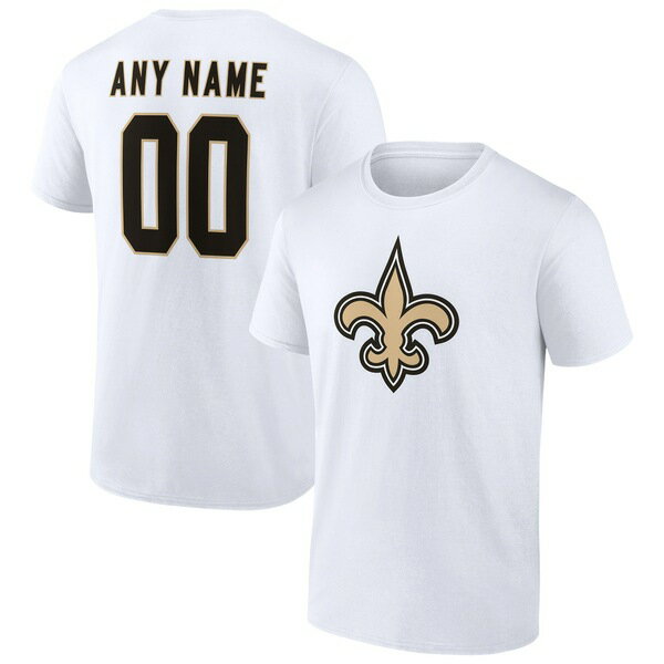 եʥƥ  T ȥåץ New Orleans Saints Fanatics Branded Team Authentic Logo Personalized Name &Number TShirt White