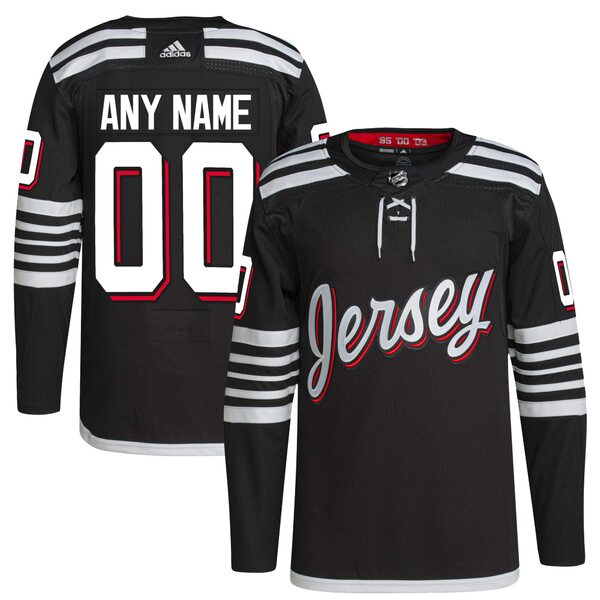 アディダス メンズ ユニフォーム トップス New Jersey Devils adidas Alternate 2021/22 Primegreen Authentic Custom Jersey Black