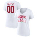 ファナティクス レディース Tシャツ トップス Arkansas Razorbacks Fanatics Branded Women's Baseball PickAPlayer NIL Gameday Tradition VNeck TShirt White