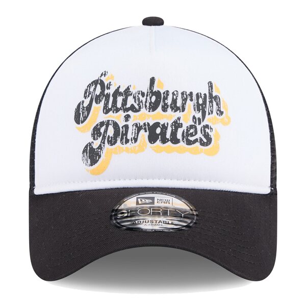 ニューエラ レディース 帽子 アクセサリー Pittsburgh Pirates New Era Women's Throwback Team Foam Front AFrame Trucker 9FORTY Adjustable Hat White/Black