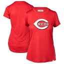 xEFA fB[X TVc gbvX Cincinnati Reds Levelwear Women's Core Logo Lux TShirt Heathered Red