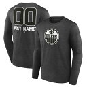 t@ieBNX Y TVc gbvX Edmonton Oilers Fanatics Branded Monochrome Personalized Name & Number Long Sleeve TShirt Charcoal