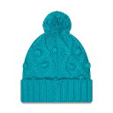 ニューエラ レディース 帽子 アクセサリー Miami Dolphins New Era Women 039 s Toasty Cuffed Knit Hat with Pom Aqua