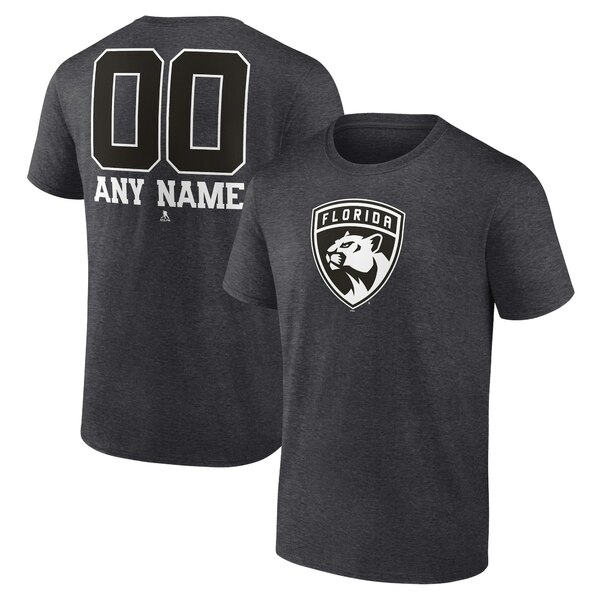 ファナティクス メンズ Tシャツ トップス Florida Panthers Fanatics Branded Monochrome Personalized Name & Number TShirt Charcoal