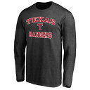 ファナティクス メンズ Tシャツ トップス Texas Rangers Fanatics Branded Heart Soul Team Long Sleeve TShirt Charcoal